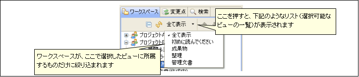 図2.1.1 ワークスペースでビューを指定する<br/>